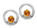 Tommaso Design™ Round 5 mm Genuine Citrine Earrings
