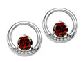 Tommaso Design™ Round 5 mm Genuine Garnet Earrings