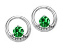 Tommaso Design™ Round 5mm Simulated Emerald Earrings