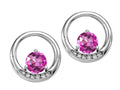 Tommaso Design™ Round 5mm Simulated Pink Tourmaline Earrings