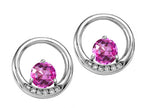 Tommaso Design™ Round 5mm Simulated Pink Tourmaline Earrings