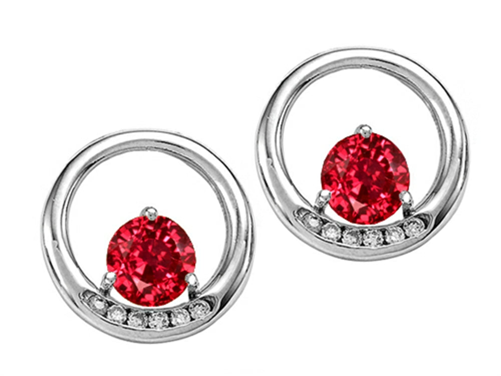 Tommaso Design™ Round 5mm Created Ruby Earrings