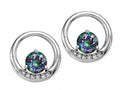 Tommaso Design™ Round 5 mm Rainbow Mystic Topaz Earrings