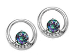 Tommaso Design™ Round 5 mm Rainbow Mystic Topaz Earrings