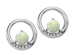 Tommaso Design™ Round 5mm Genuine Opal Earrings