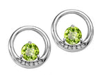 Tommaso Design™ Round 5 mm Genuine Peridot Earrings
