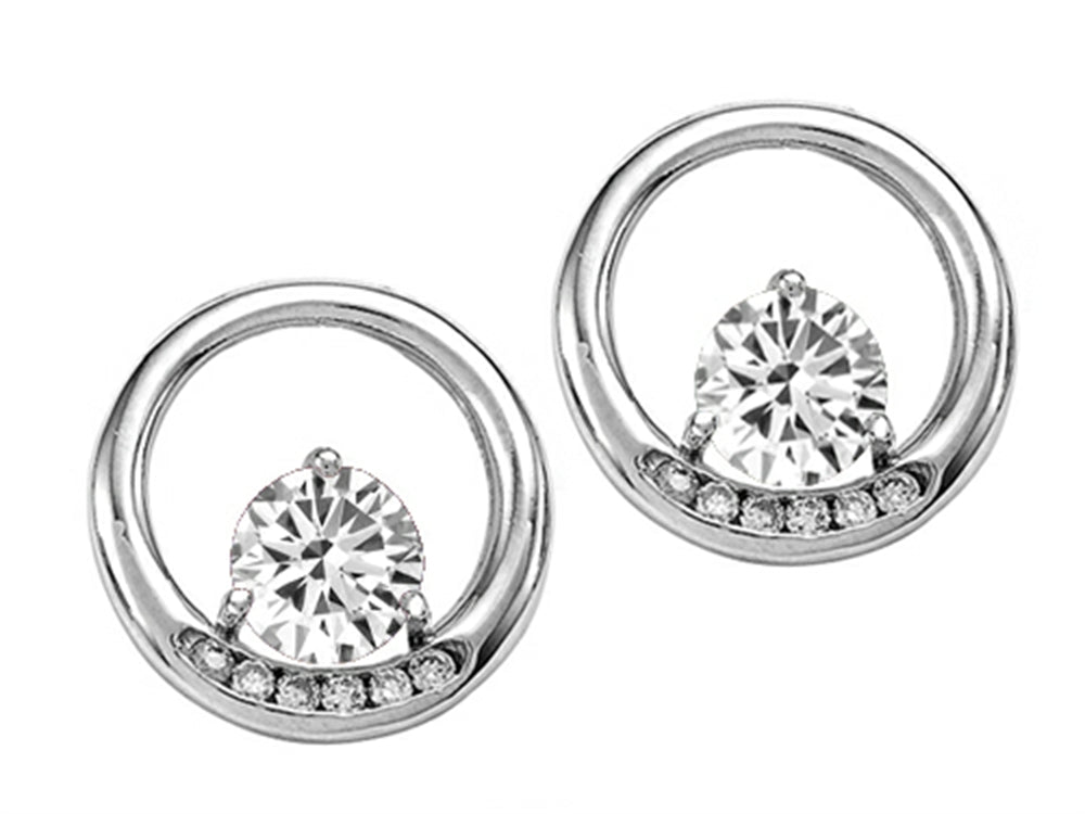 Tommaso Design™ Round 5 mm Genuine White Topaz Earrings