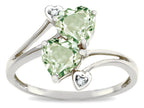 Tommaso Design Heart Shape 6 mm Green Amethyst Ring