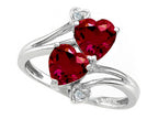 Tommaso Design Heart Shape Created Ruby Ring