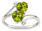 Tommaso Design Heart Shape 6mm Genuine Peridot Ring