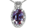 Tommaso Design™ Oval 8x6mm Simulated Alexandrite Pendant Necklace