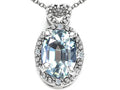 Tommaso Design™ Oval 8x6mm Genuine Aquamarine Pendant Necklace