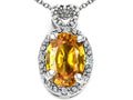 Tommaso Design™ Oval 8x6mm Genuine Citrine Pendant Necklace