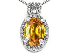 Tommaso Design™ Oval 8x6mm Genuine Citrine Pendant Necklace
