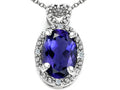 Tommaso Design™ Oval 8x6mm Genuine Iolite Pendant Necklace