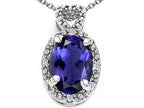 Tommaso Design™ Oval 8x6mm Genuine Iolite Pendant Necklace
