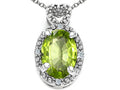 Tommaso Design™ Oval 8x6mm Genuine Peridot Pendant Necklace