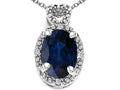 Tommaso Design™ Oval 8x6mm Genuine Sapphire Pendant Necklace