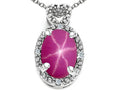 Tommaso Design™ Oval 8x6mm Created Star Ruby Pendant Necklace