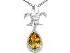 Tommaso Design™ Pear Shape 8x6mm Genuine Citrine Pendant Necklace