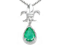 Tommaso Design™ Pear Shape 8x6mm Genuine Emerald Pendant Necklace