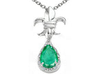 Tommaso Design™ Pear Shape 8x6mm Genuine Emerald Pendant Necklace
