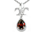 Tommaso Design™ Pear Shape 8x6mm Genuine Garnet Pendant Necklace
