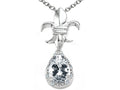 Tommaso Design™ Pear Shape 8x6mm Genuine White Topaz Pendant Necklace