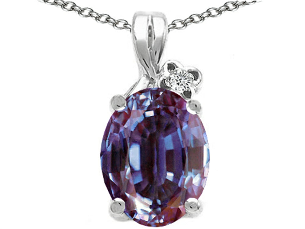 Tommaso Design™ Oval 10x8mm Simulated Alexandrite Pendant Necklace