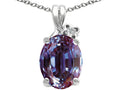 Tommaso Design™ Oval 10x8mm Simulated Alexandrite Pendant Necklace