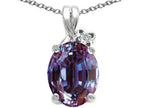 Tommaso Design™ Oval 10x8mm Simulated Alexandrite Pendant Necklace
