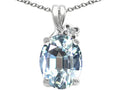 Tommaso Design™ Oval 10x8mm Genuine Aquamarine Pendant Necklace