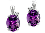 Tommaso Design™ Oval 8x6mm Genuine Amethyst Earrings
