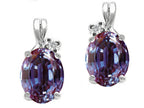 Tommaso Design™ Oval 8x6mm Simulated Alexandrite Earrings