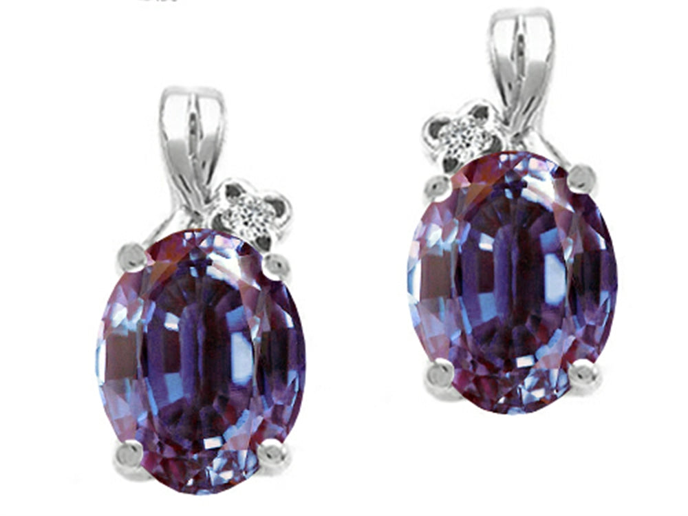 Tommaso Design™ Oval 8x6mm Simulated Alexandrite Earrings