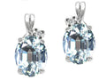 Tommaso Design™ Oval 8x6mm Genuine Aquamarine Earrings