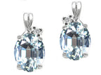 Tommaso Design™ Oval 8x6mm Genuine Aquamarine Earrings