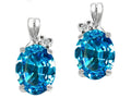 Tommaso Design™ Oval 8x6mm Genuine Blue Topaz Earrings