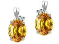 Tommaso Design™ Oval 8x6mm Genuine Citrine Earrings
