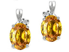 Tommaso Design™ Oval 8x6mm Genuine Citrine Earrings