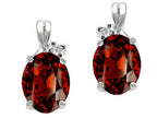 Tommaso Design™ Oval 8x6mm Genuine Garnet Earrings