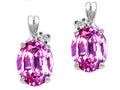 Tommaso Design™ Oval 8x6mm Simulated Pink Tourmaline Earrings