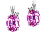 Tommaso Design™ Oval 8x6mm Simulated Pink Tourmaline Earrings