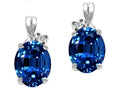 Tommaso Design™ Oval 8x6mm Created Blue Sapphire Earrings