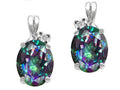Tommaso Design™ Oval 8x6mm Mystic Rainbow Topaz Earrings
