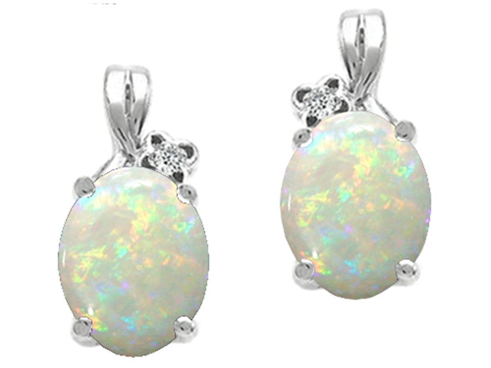 Tommaso Design™ Oval 8x6mm Genuine Opal Earrings