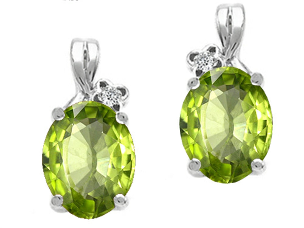 Tommaso Design™ Oval 8x6mm Genuine Peridot Earrings