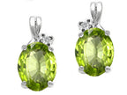 Tommaso Design™ Oval 8x6mm Genuine Peridot Earrings