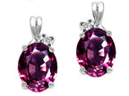 Tommaso Design™ Oval 8x6mm Genuine Rhodolite Earrings