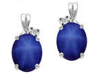 Tommaso Design™ Oval 8x6mm Created Star Sapphire Earrings